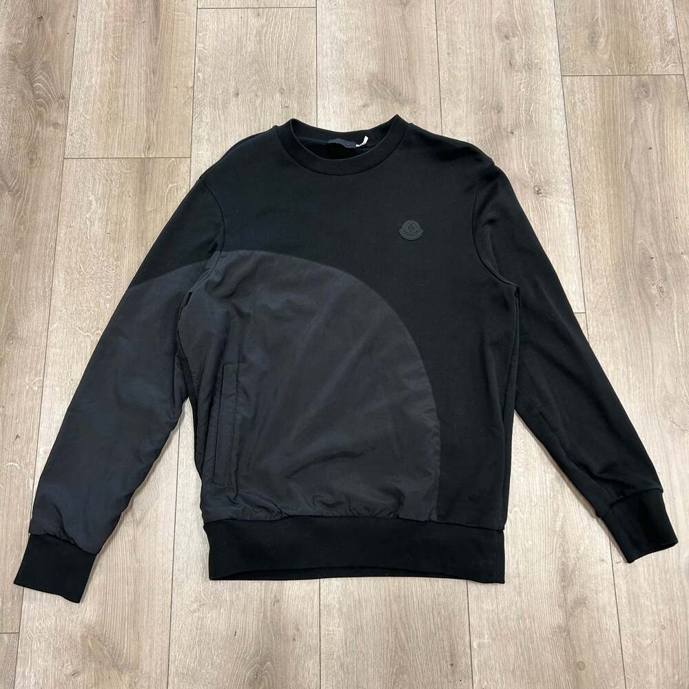 Moncler Rubberised-Logo Fleece Panel Sweatshirt Sweater Crewneck sz Small S SF